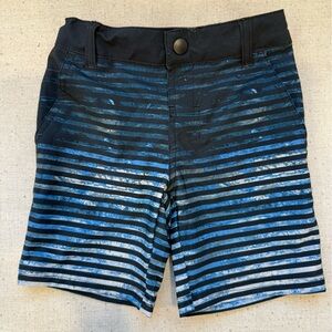 Art Class Blue and Black Striped Kids Swim Trunks
